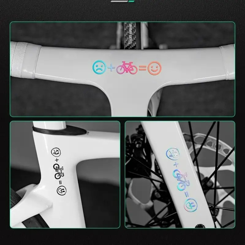 4pcs Happy Face Bike Sticker S - مراجعة Mountain Biking Helmet وسعره