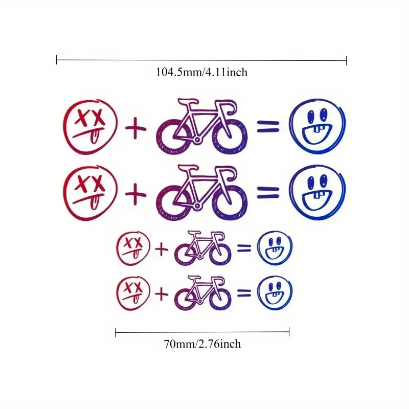 4pcs Happy Face Bike Sticker S - مراجعة Mountain Biking Helmet وسعره