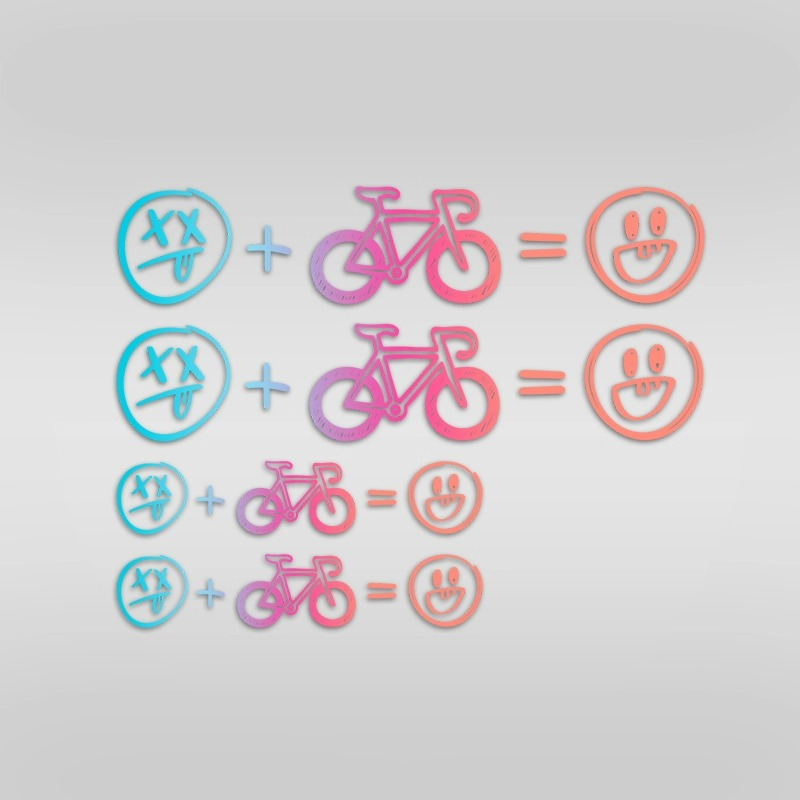 4pcs Happy Face Bike Sticker S - مراجعة Mountain Biking Helmet وسعره