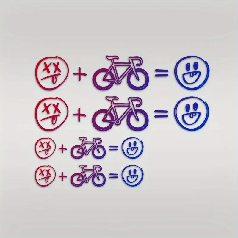 4pcs Happy Face Bike Sticker S - مراجعة Mountain Biking Helmet وسعره